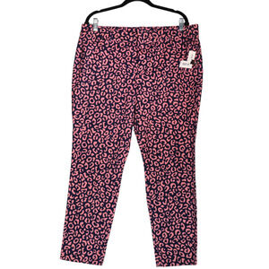 Old Navy Pink & Navy Leopard Straight Leg Jeans